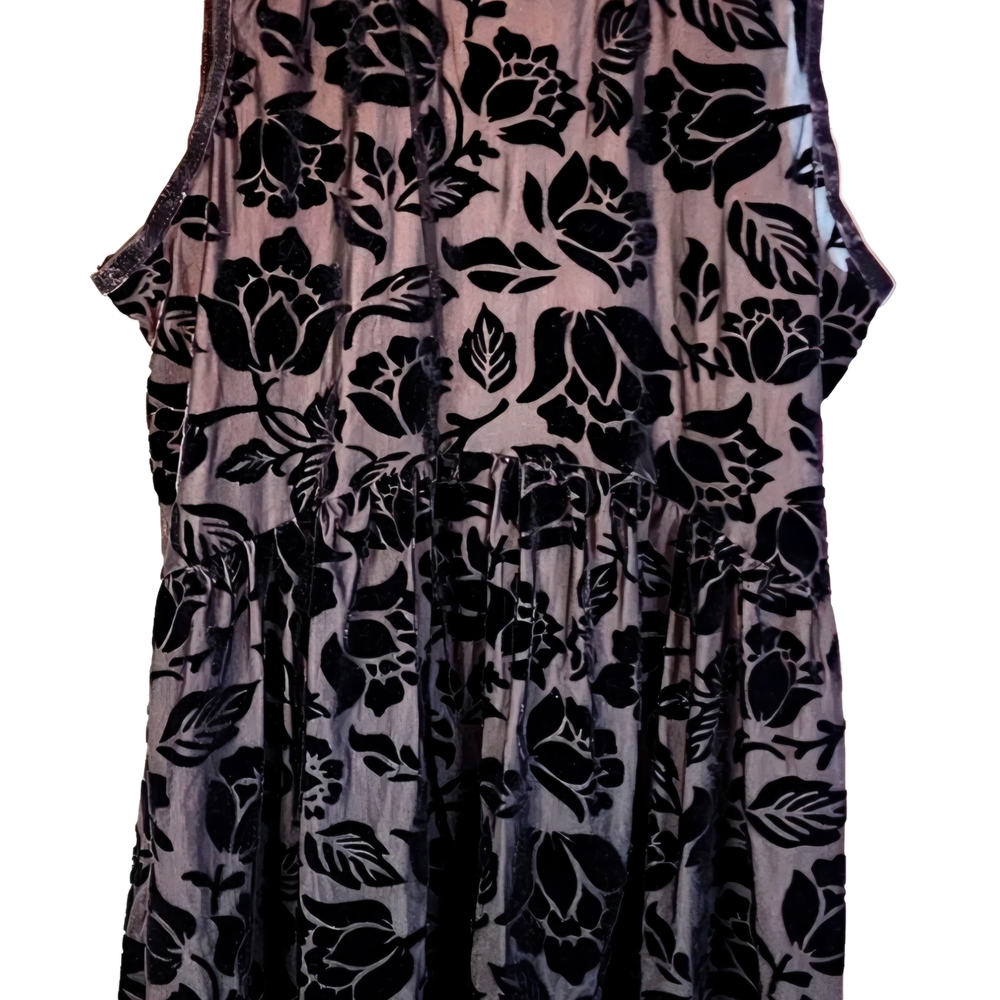Floral Black and Sheer Tank Top